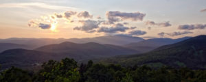 Summer Sunset over the Presidential Range in New Hampshire
