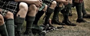 Highland Games players lined up