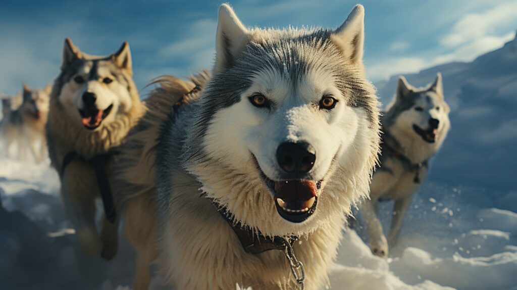 Dog sledding White Mountains