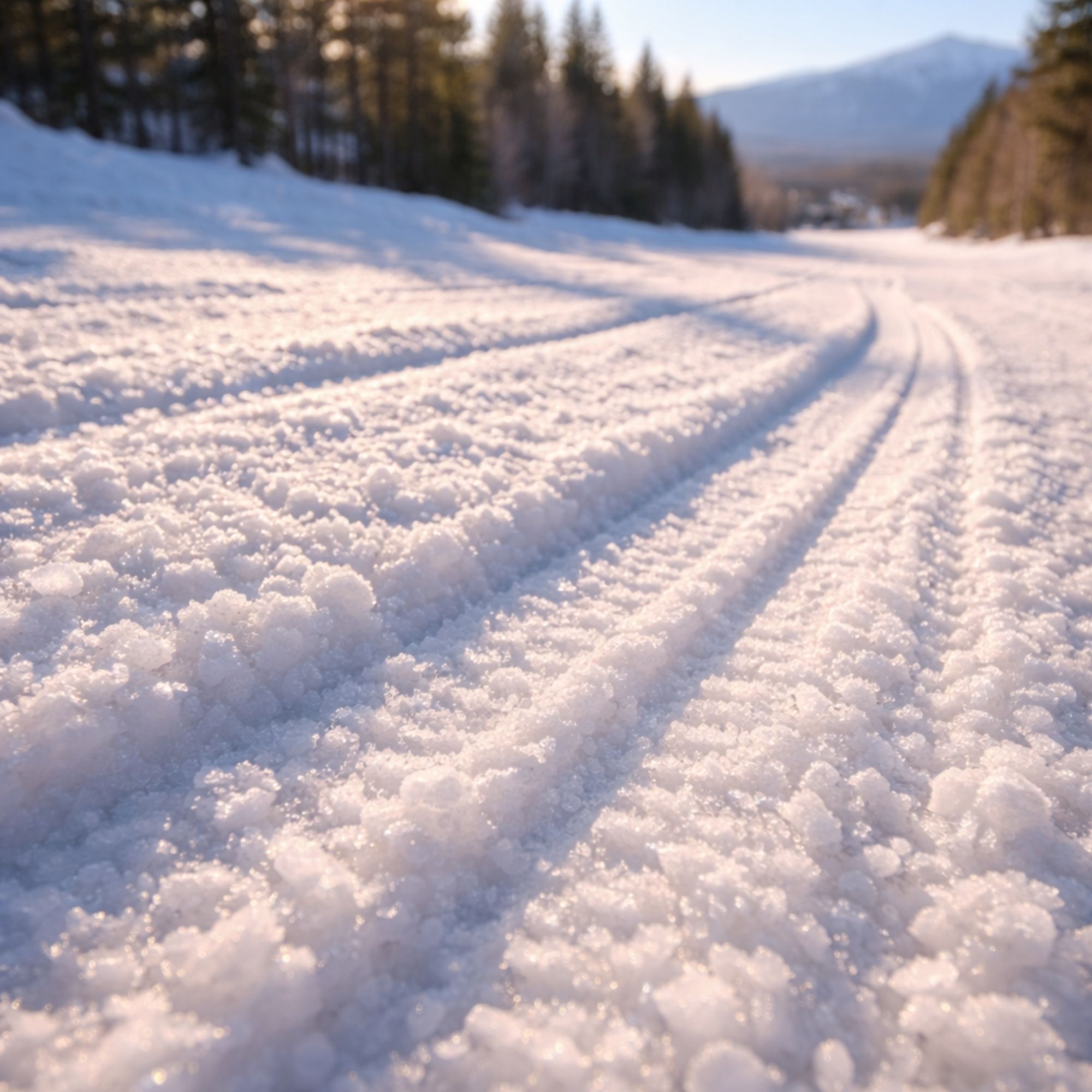 Corn snow texture during spring skiing at Bretton Woods