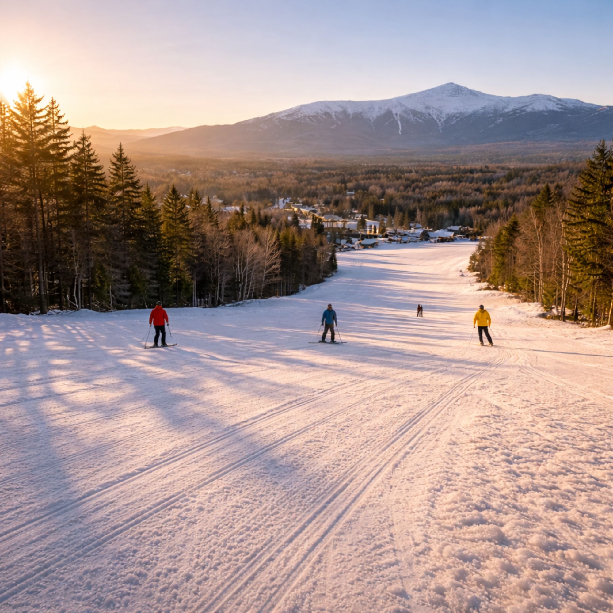 Late afternoon spring skiing at Bretton Woods