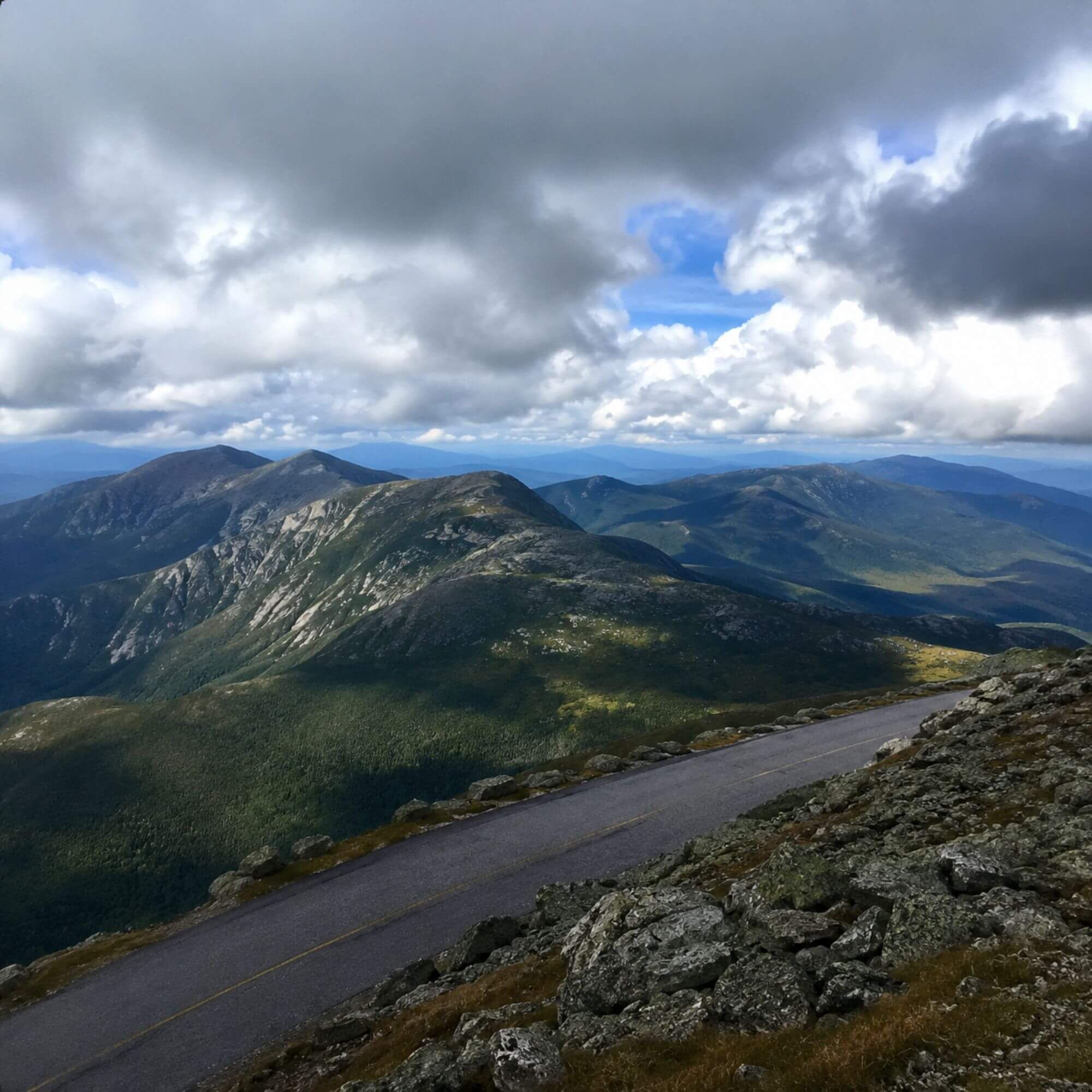 View of the Presidential Range from near the summit of Mount Washington